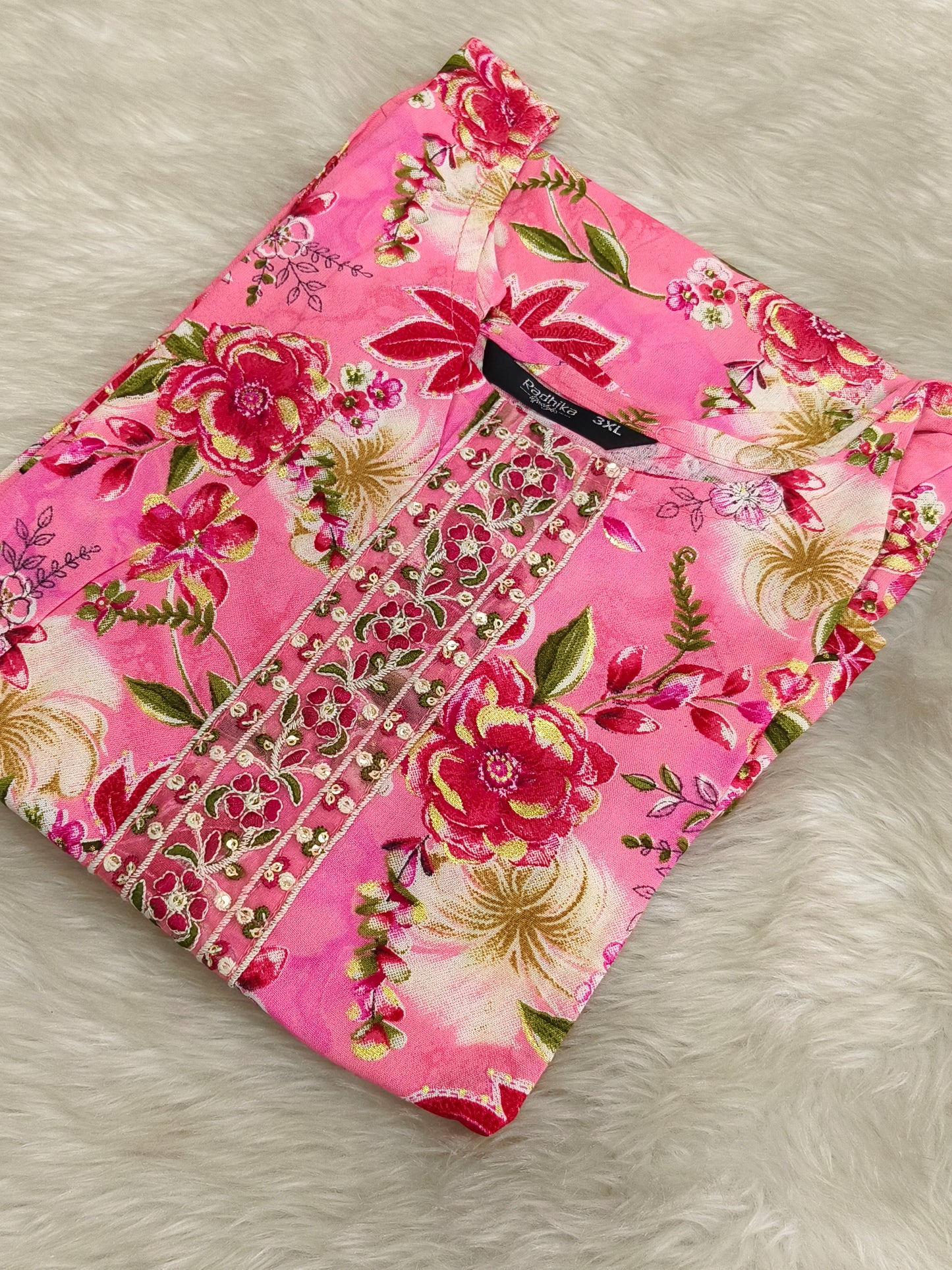 Pink Royan side cut kurti
