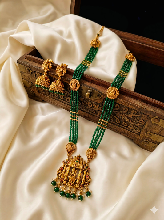 Beautiful green crystal gold plated Hara