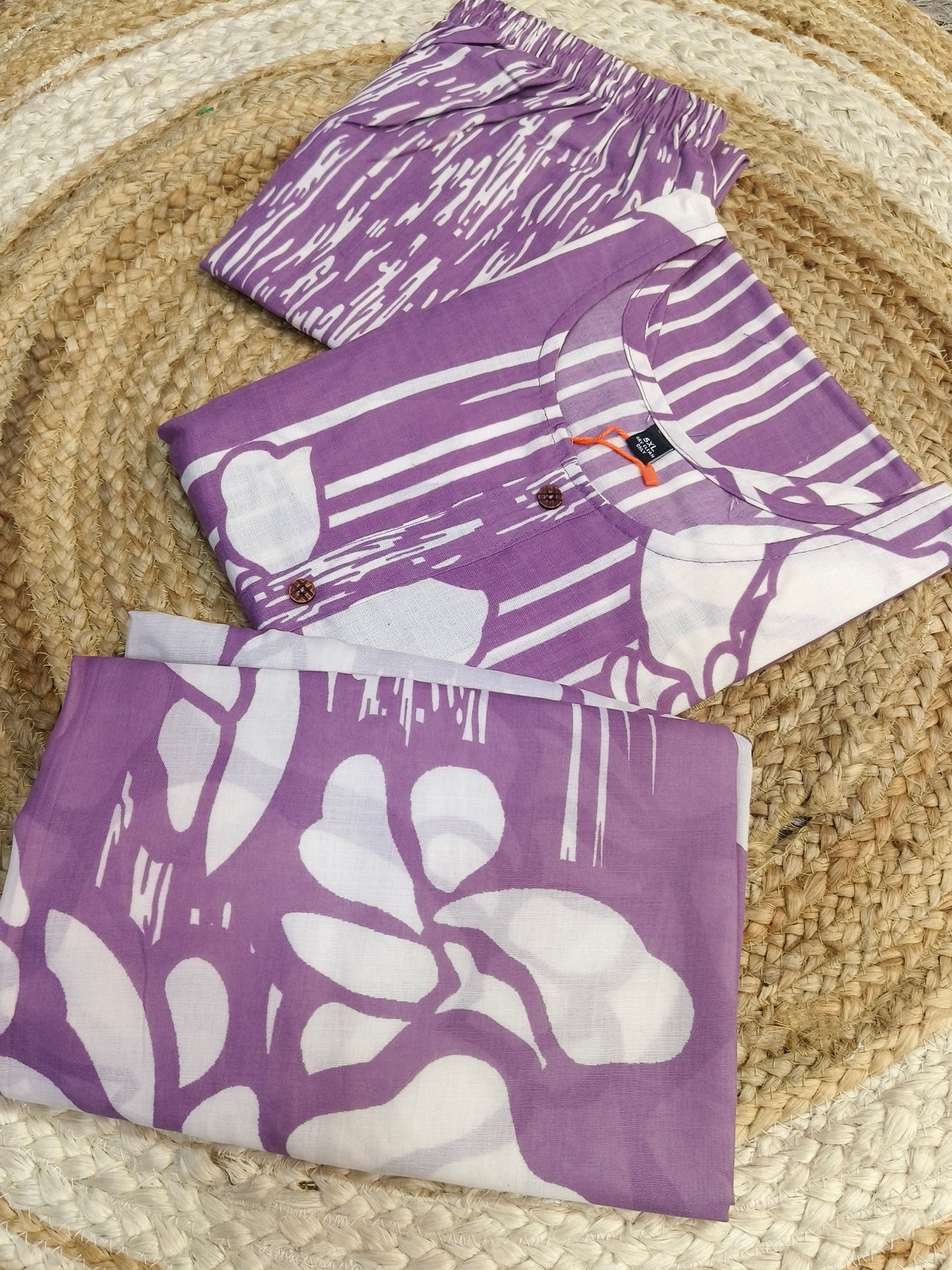 Purple cotton sets with duppata