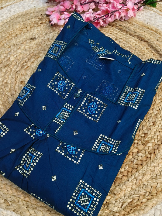 Peacock Blue Pure cotton Nighty