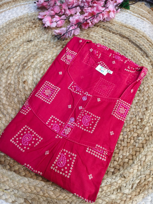 Pink Pure cotton Nighty