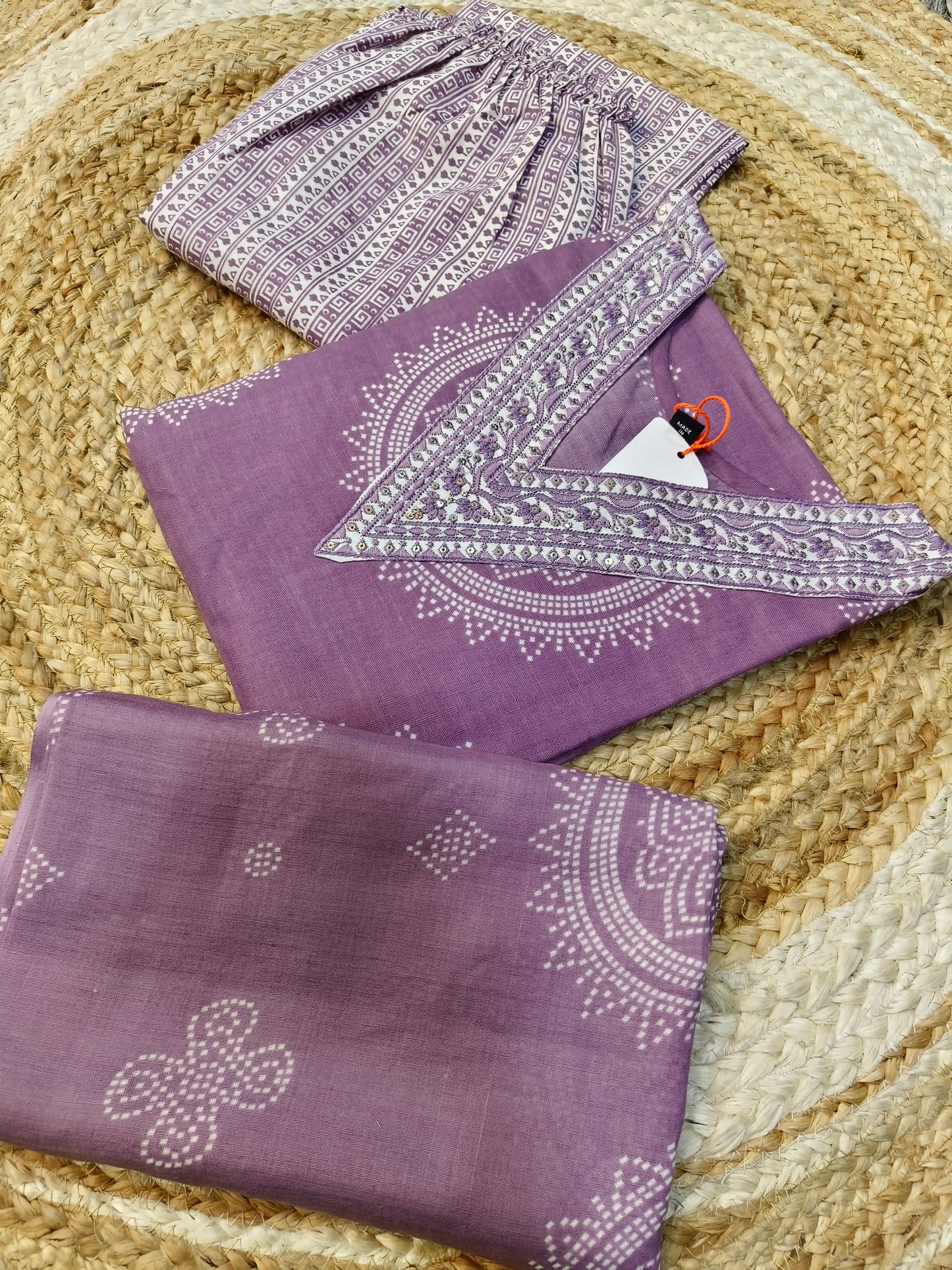 Purple cotton sets with duppata