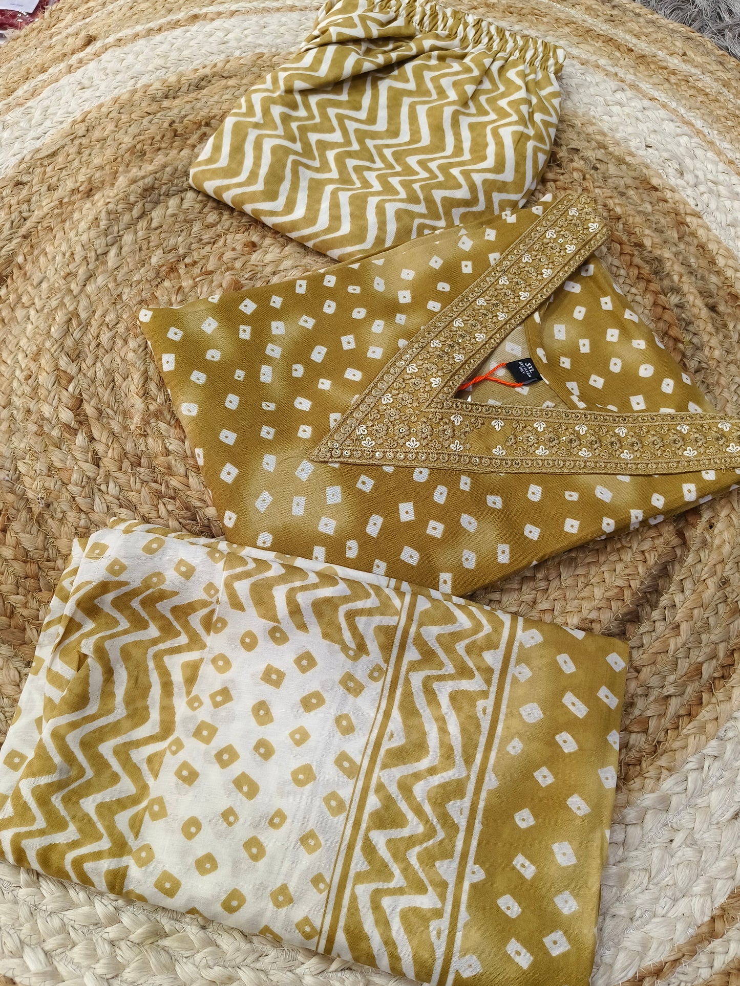 Yellow cotton sets with duppata