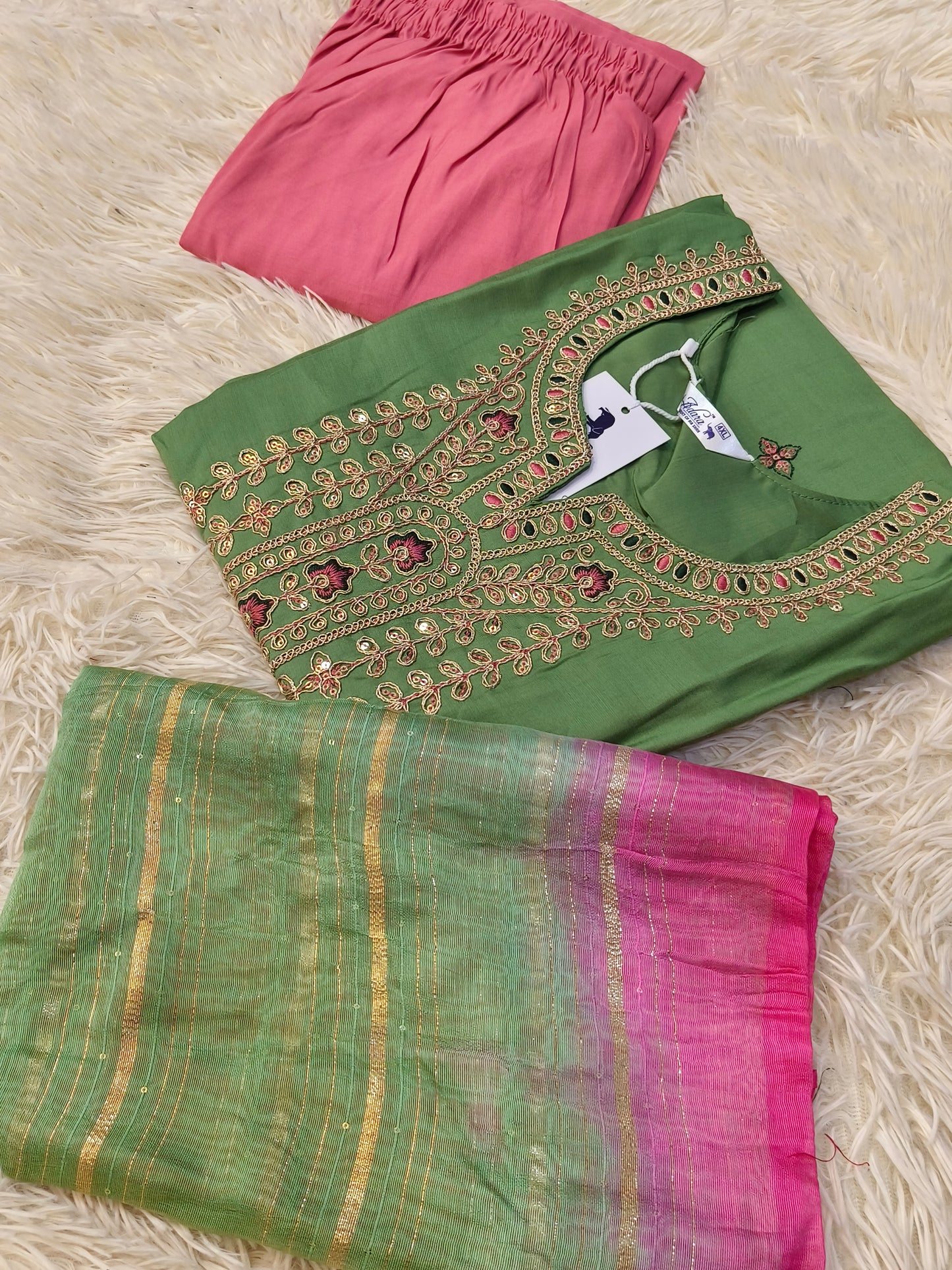 Green Designer straight cut suit