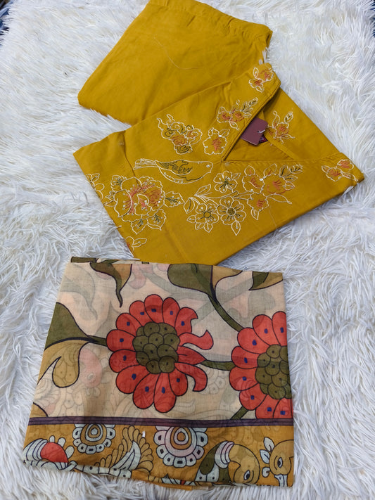 Yellow pure cotton suits