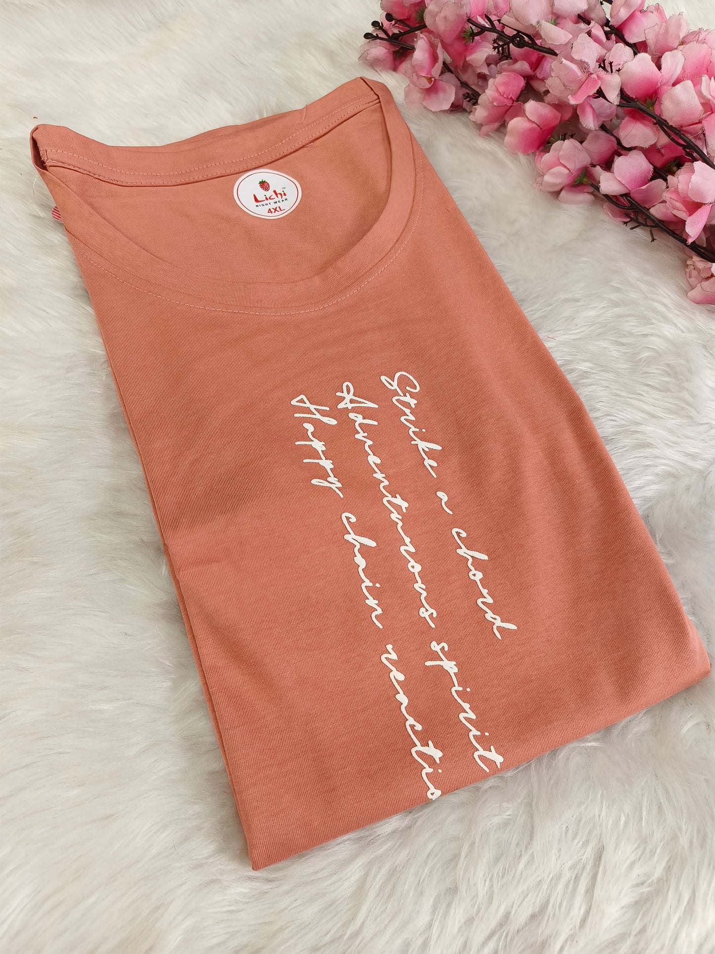 Peach cotton T-shirt