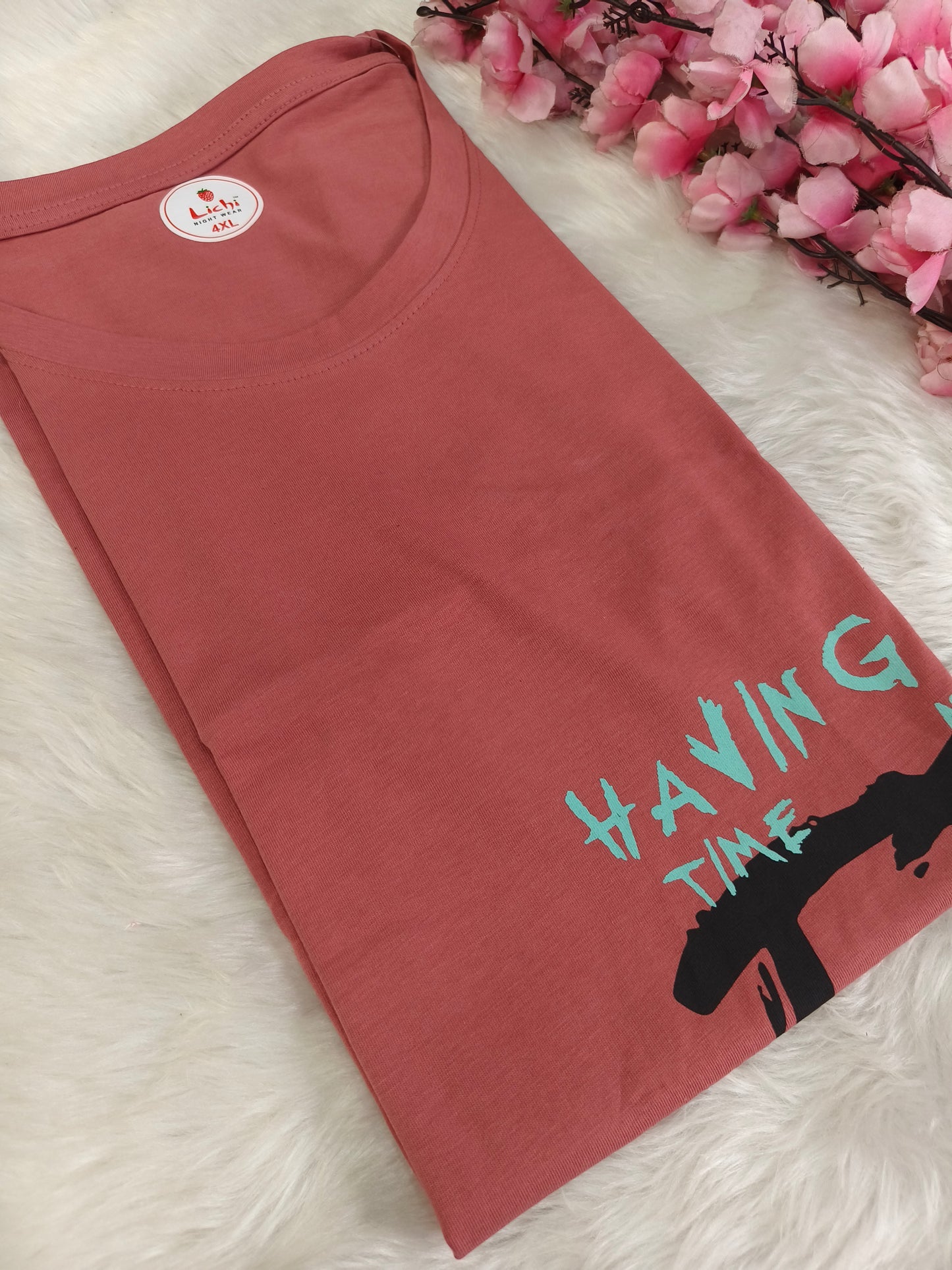 Peach cotton T-shirt