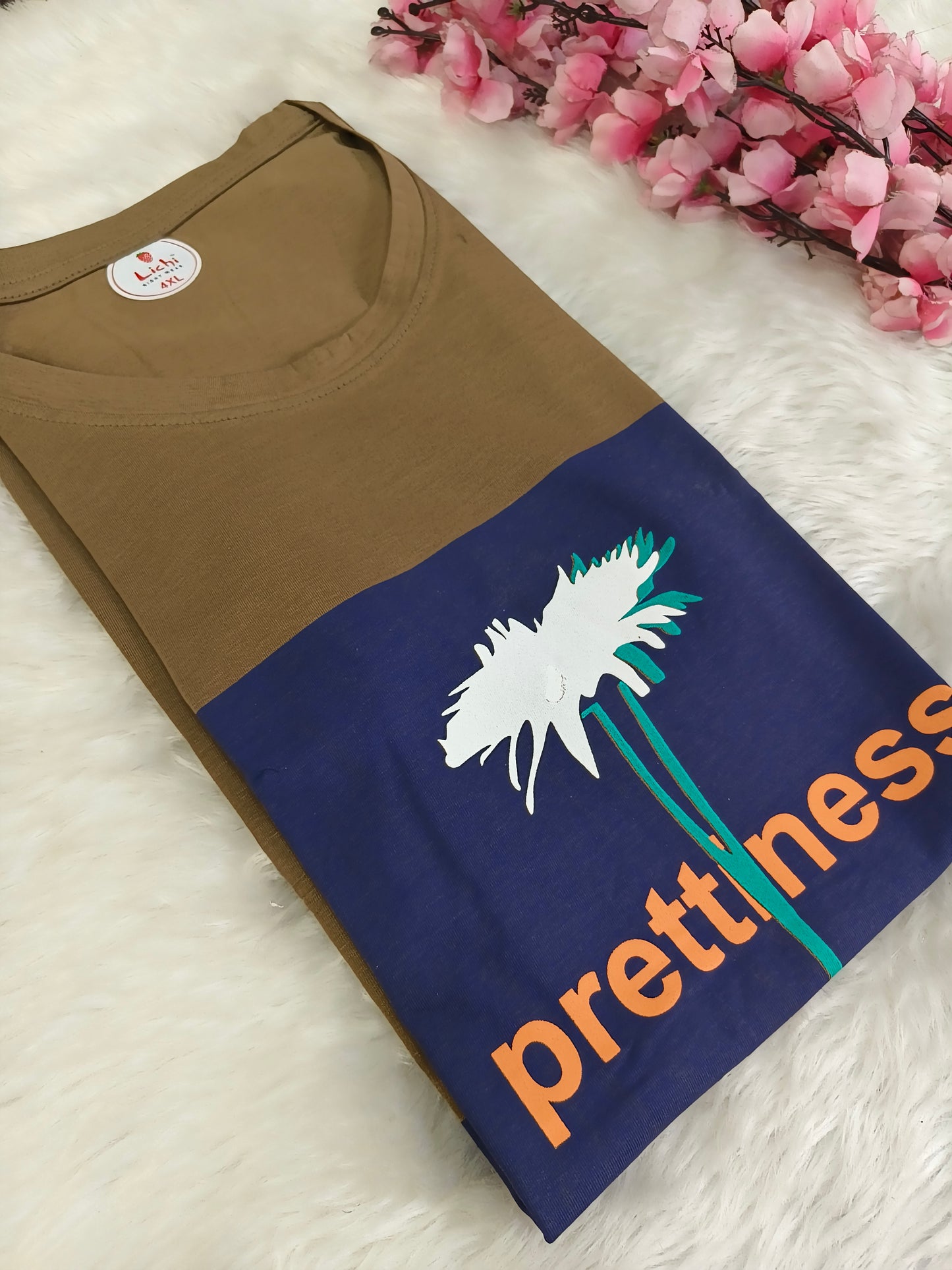 Brown cotton T-shirt