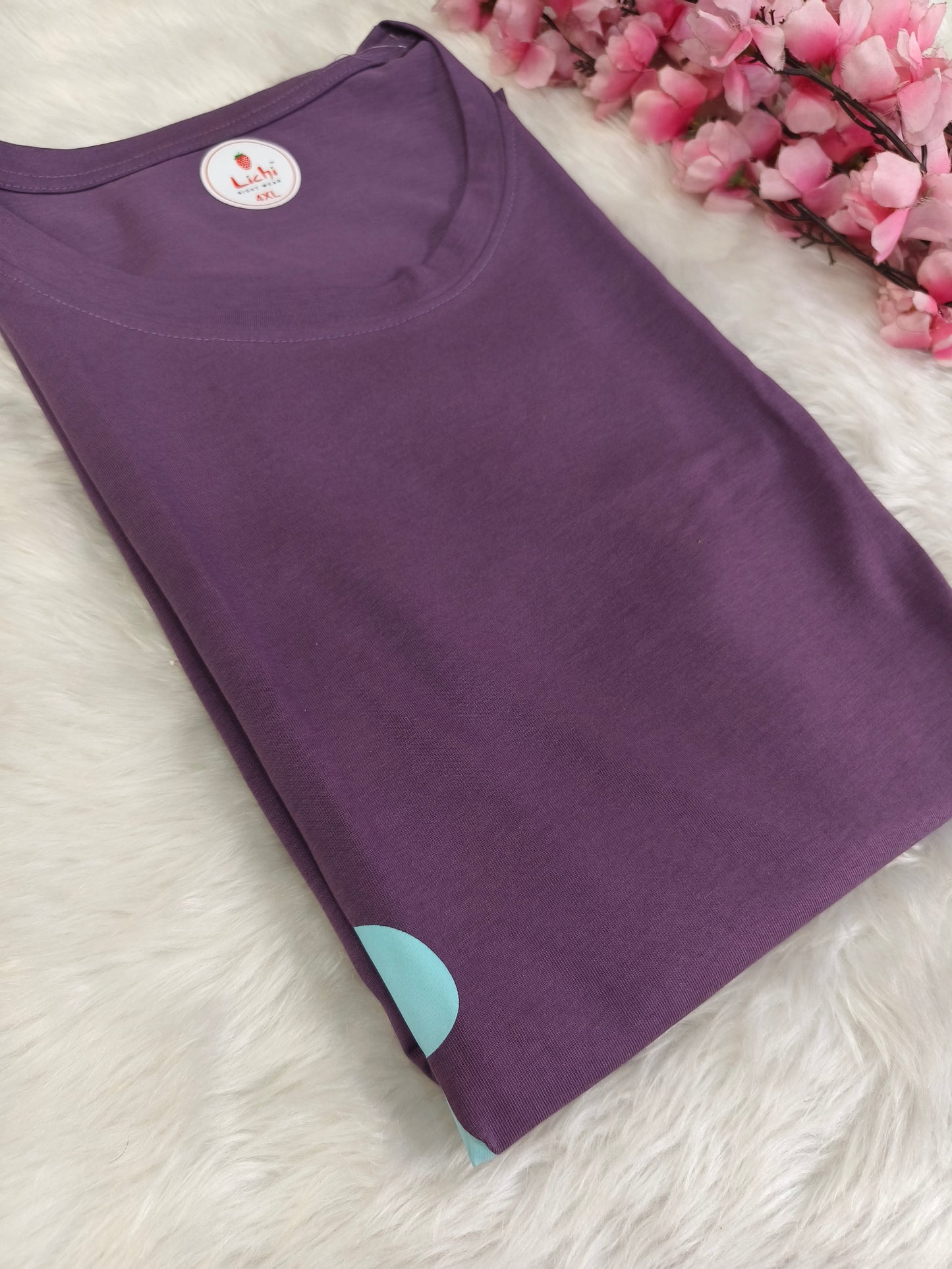 Purple cotton T-shirt