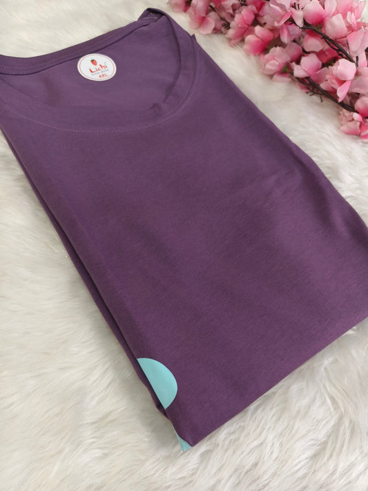 Purple cotton T-shirt