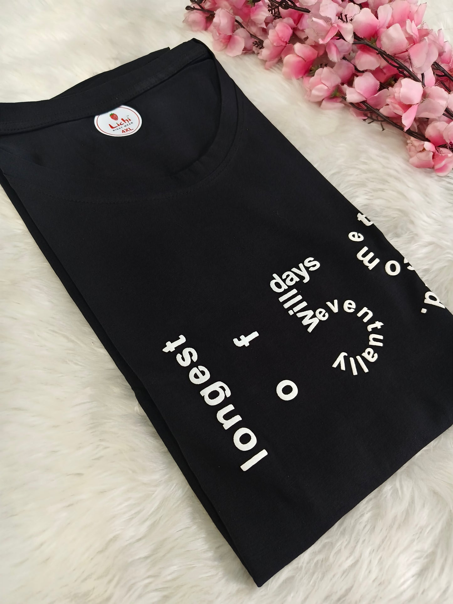 Black cotton T-shirt