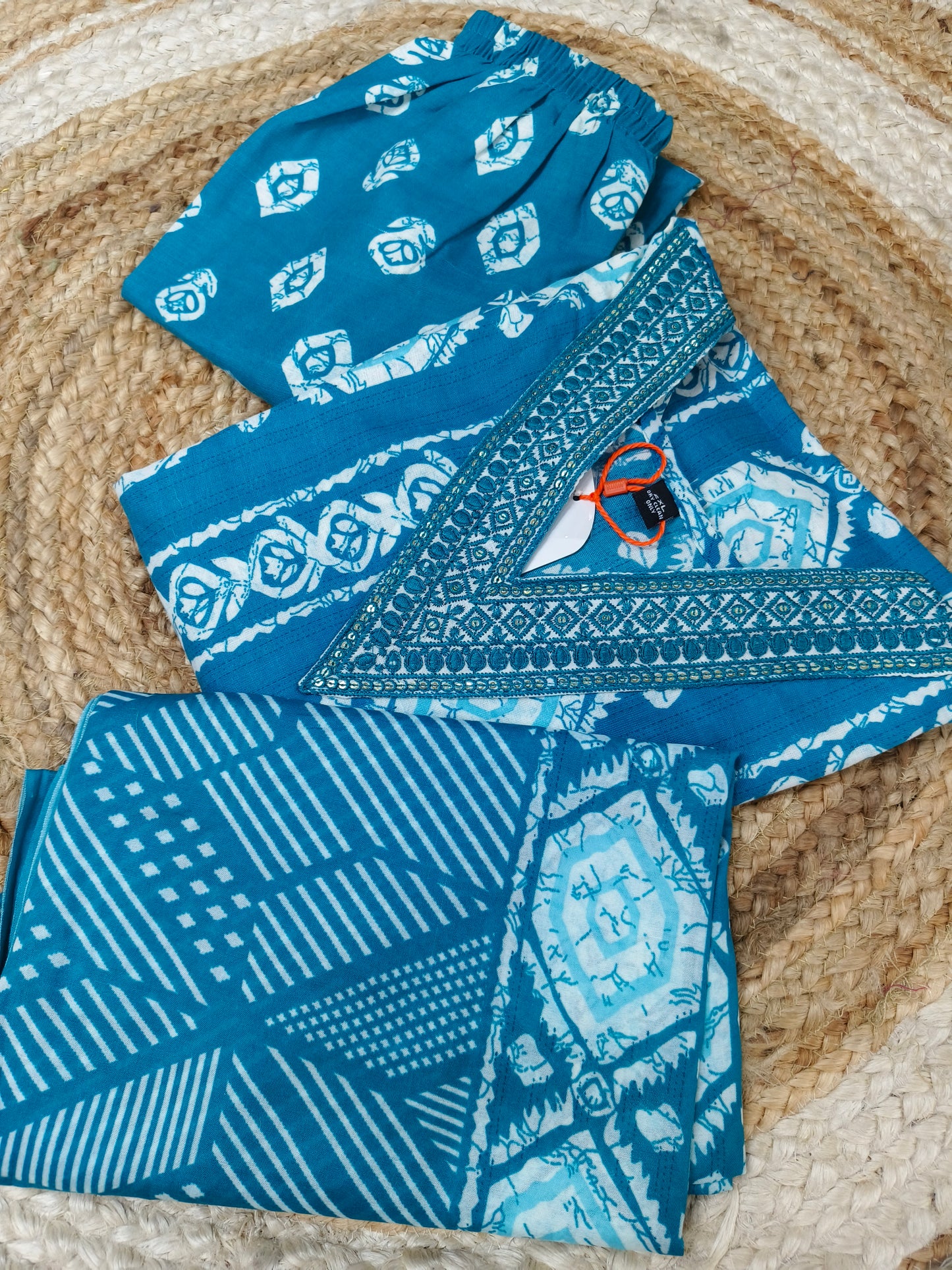 Blue Cotton sets with duppatta
