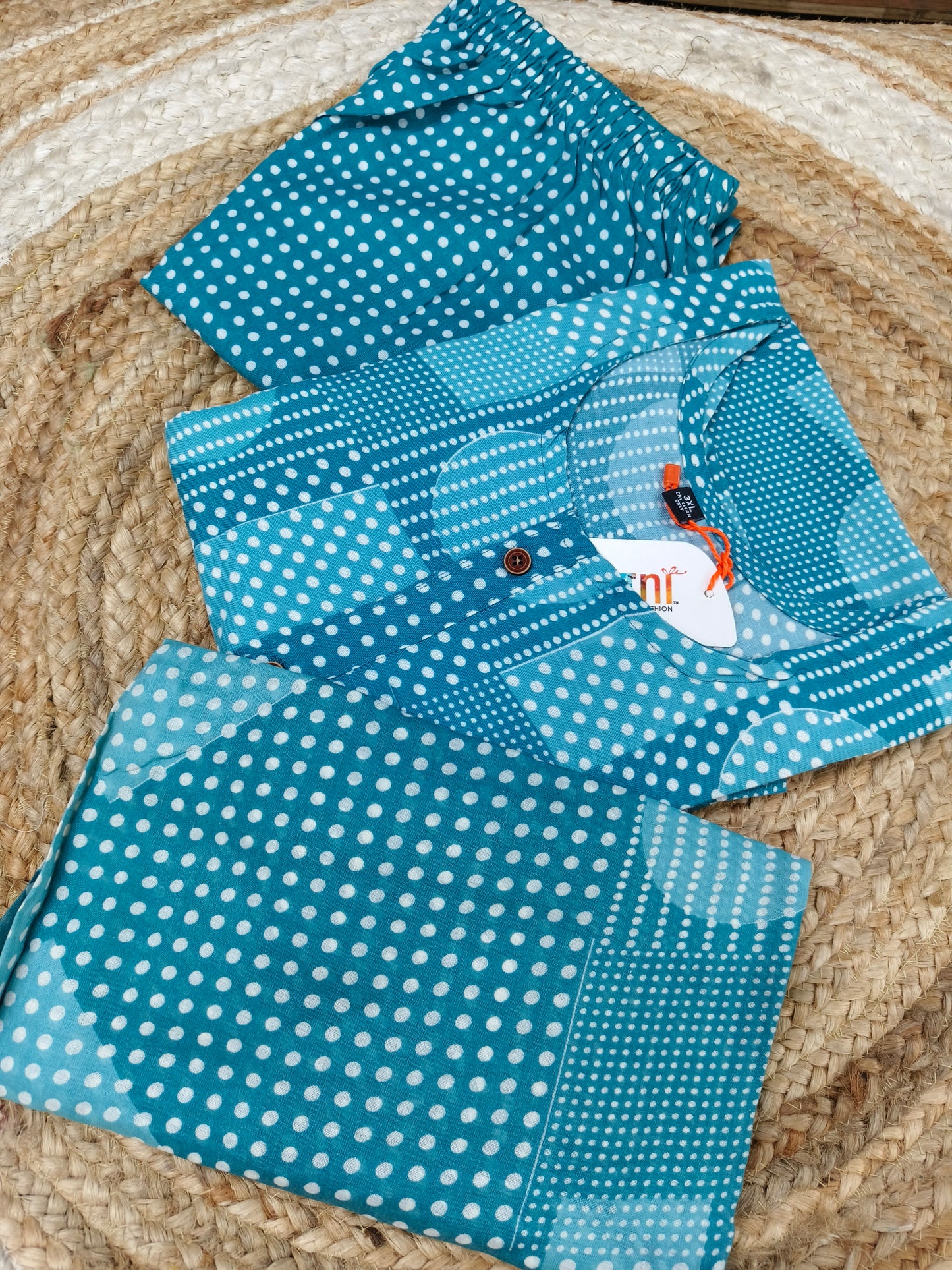 Blue Cotton sets with duppatta