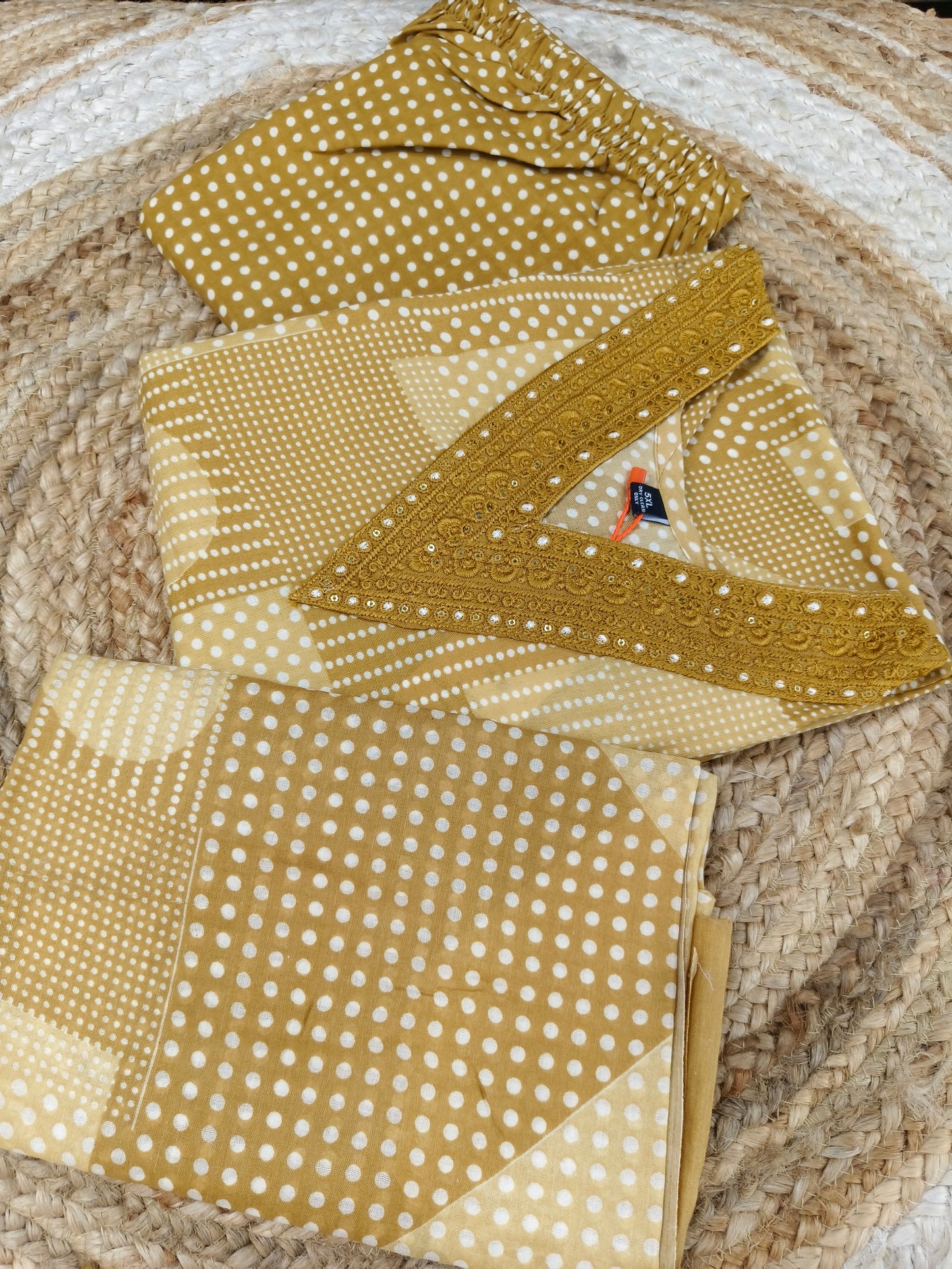 Yellow Cotton sets with duppatta
