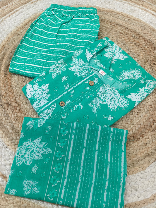 Green cotton salwar suit (L)