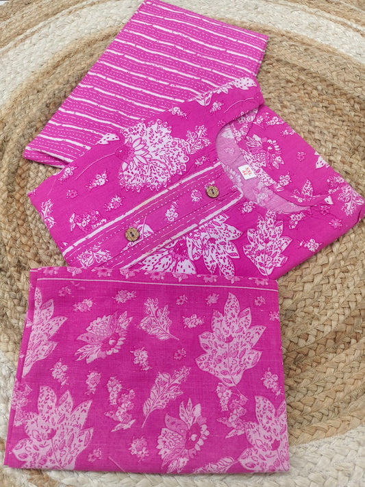 Pink cotton salwar suit (XL)