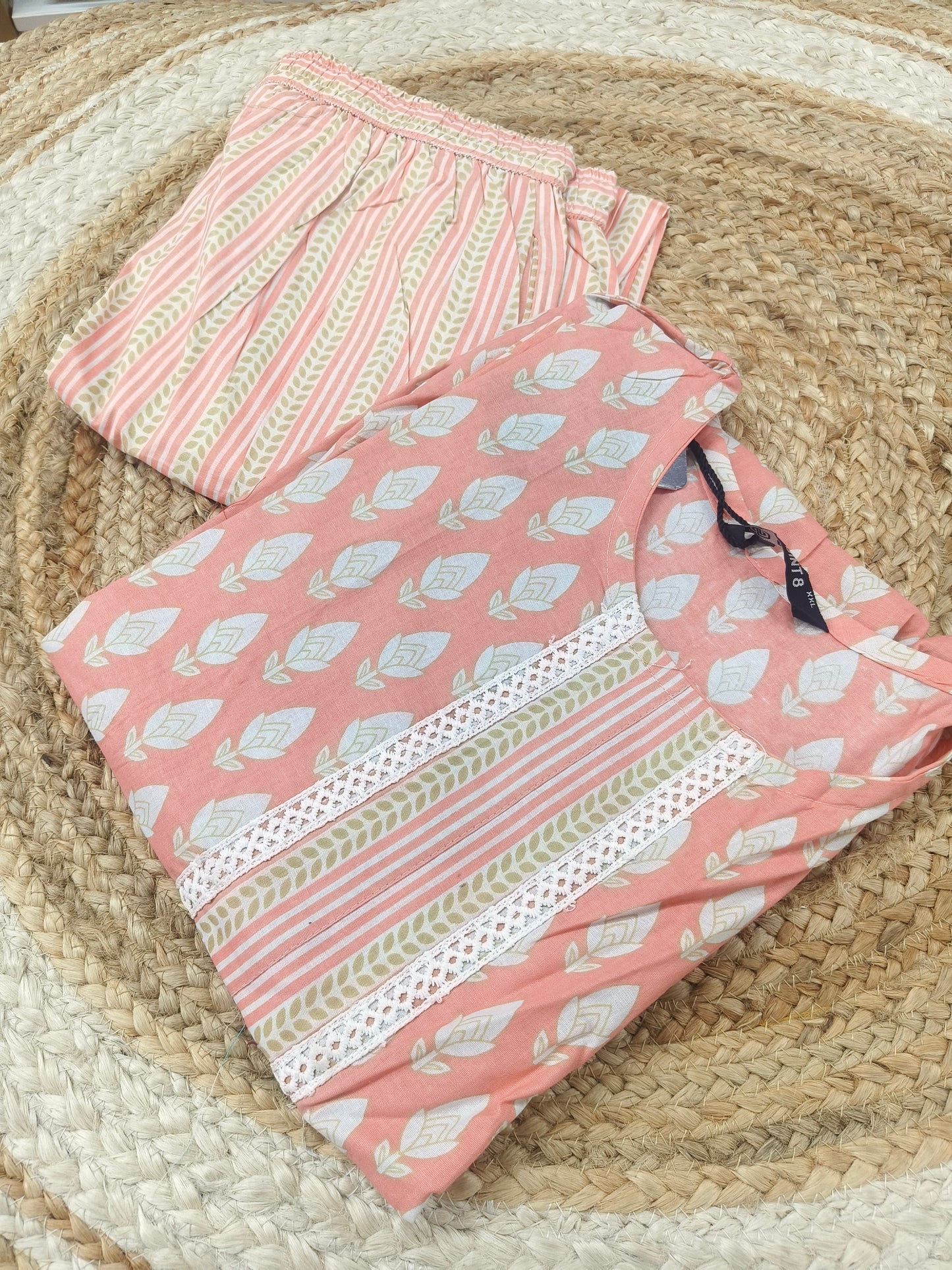 Light Peach cotton Short Top & Bottom (XXL)