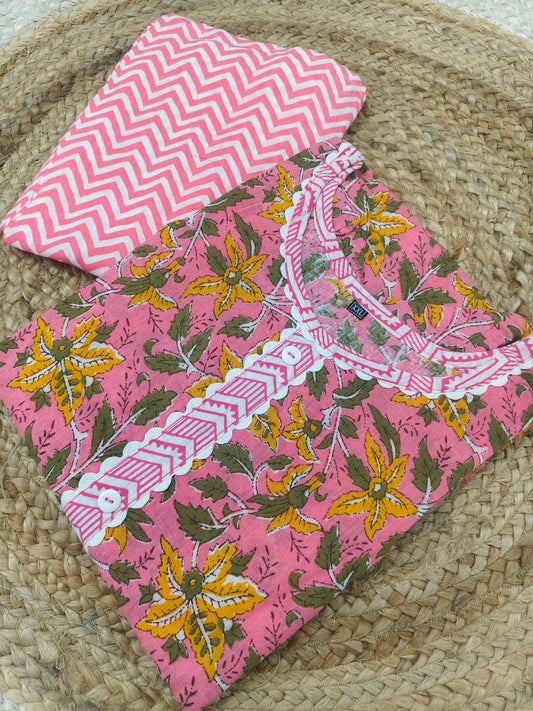 Peach cotton Top & Bottom (XXL)