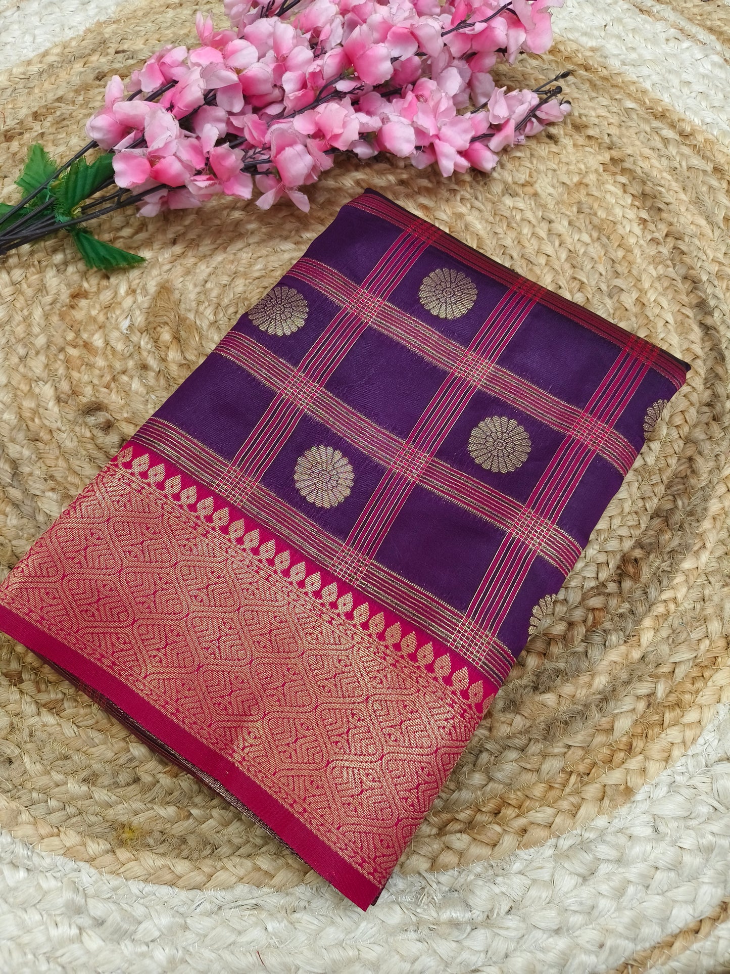 Purple Semi silk saree