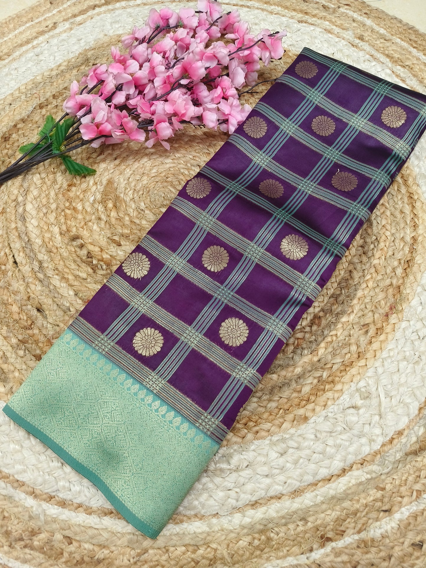 Wine Semi silk saree