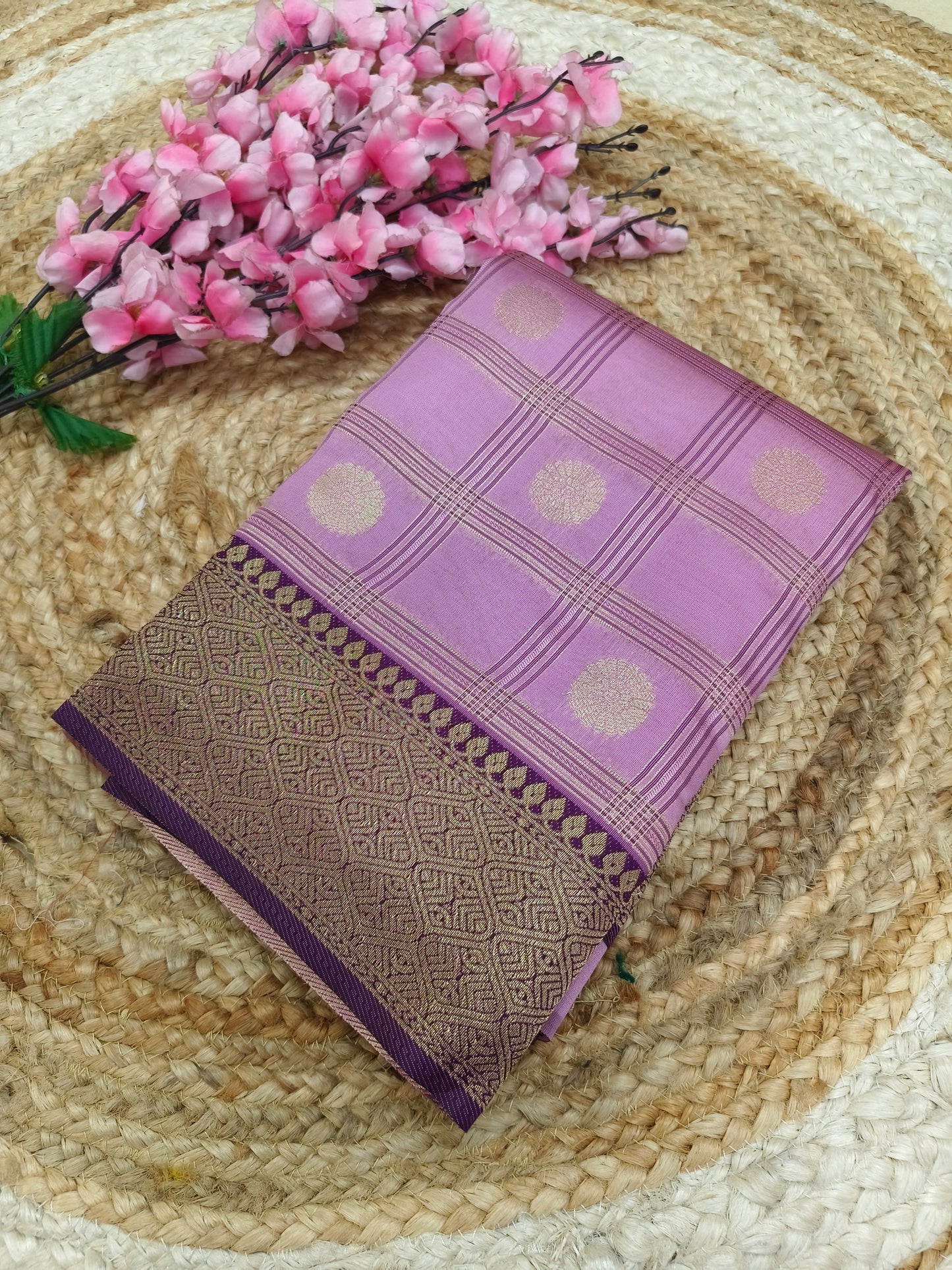 Onion Pink Semi silk saree