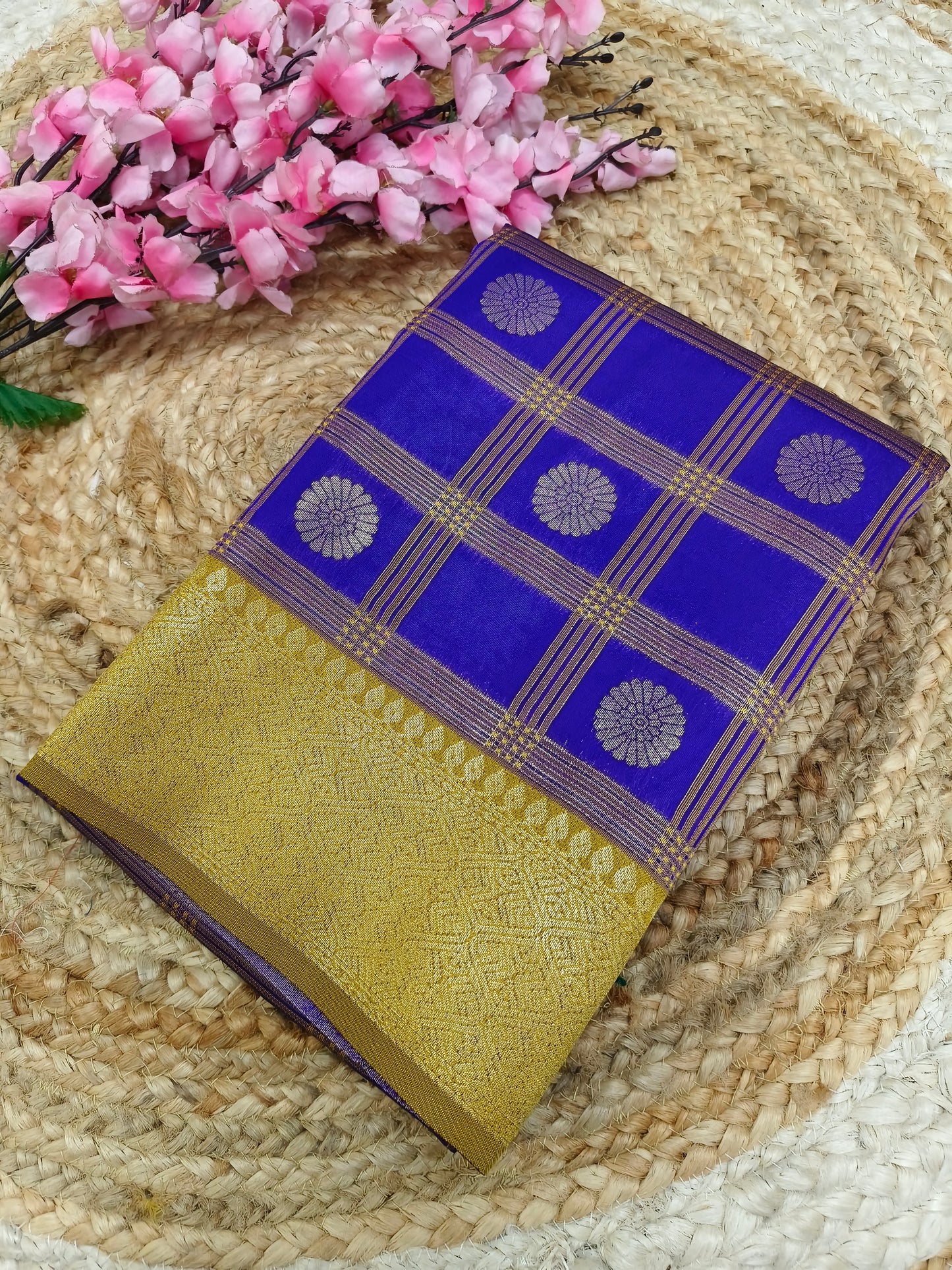 Royal Blue Semi silk saree