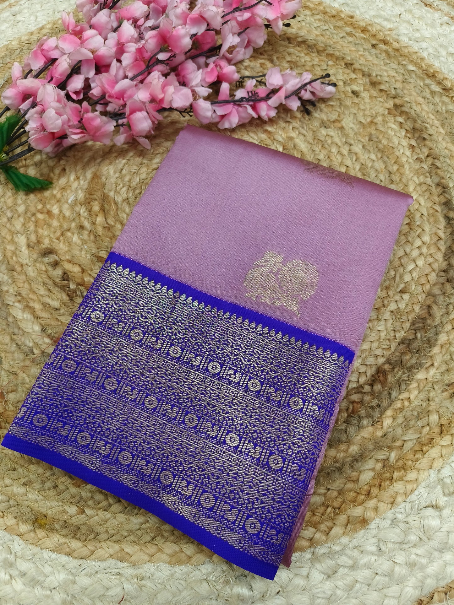 Levender Semi silk saree
