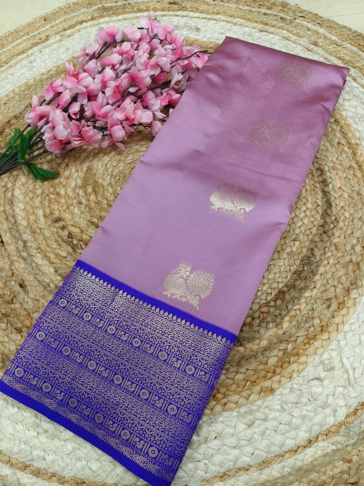 Levender Semi silk saree
