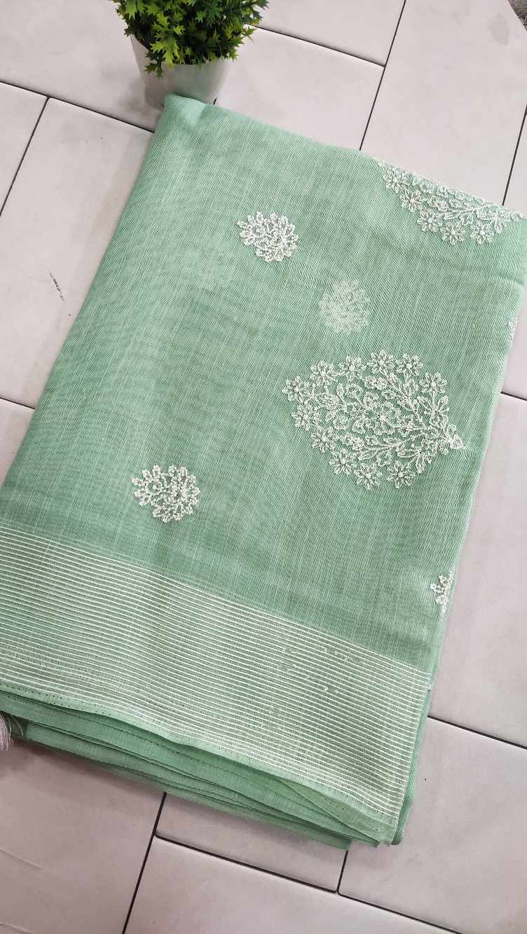sea green Fancy Cotton Saree