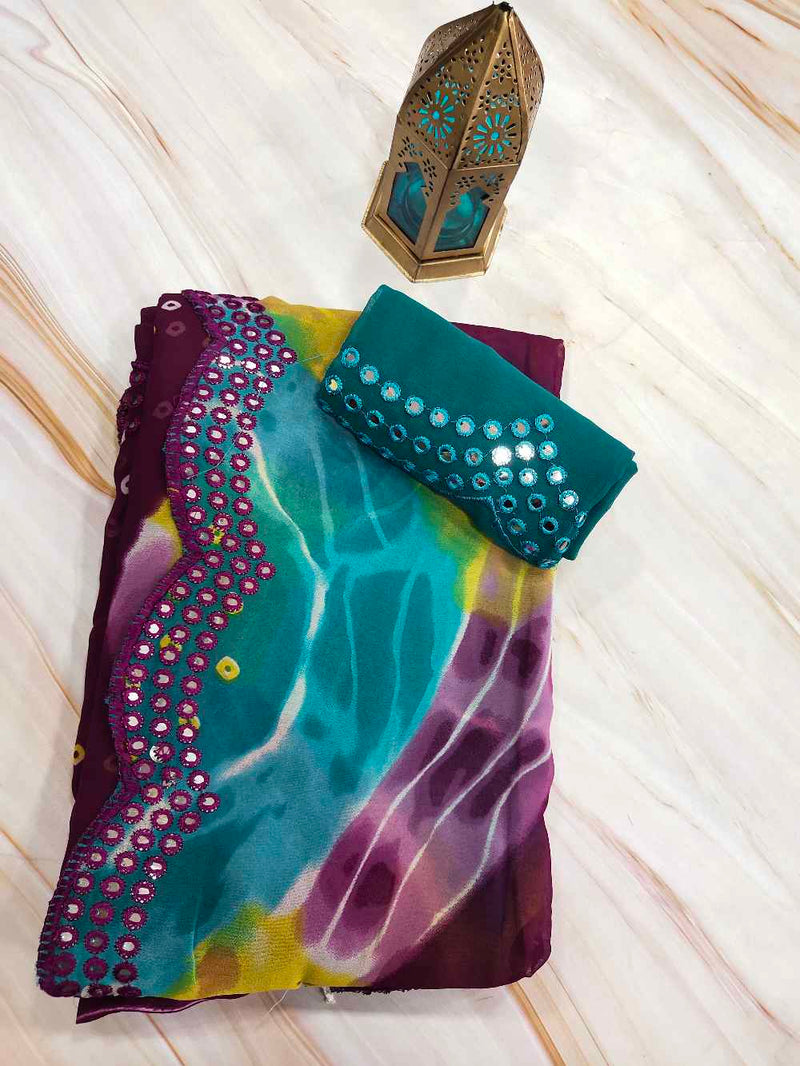 Purple Designer Georgette Saree.