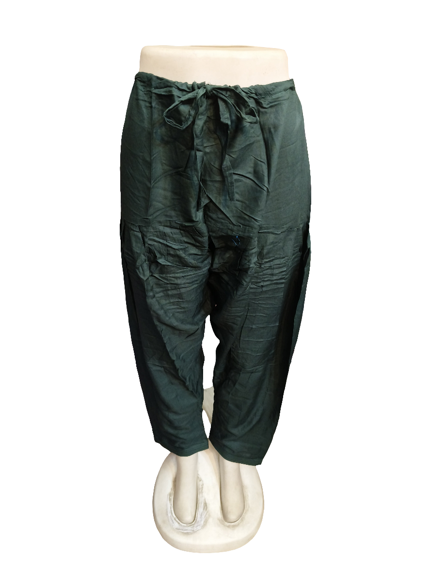 Bottle Green Cotton Patiala Pant