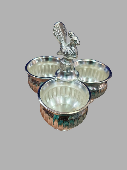 German silver peacock Kumkum Holder weight 130