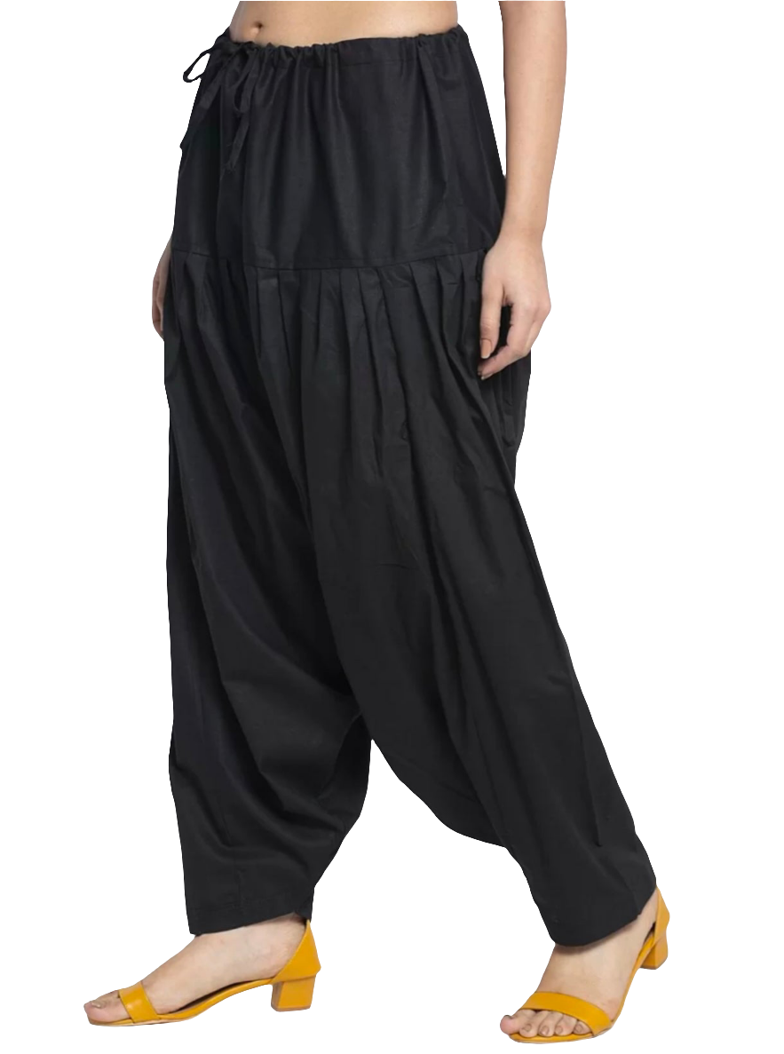 Black Cotton Patiala Pant