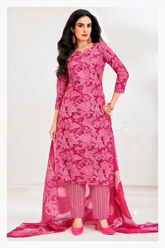 Pink pure cotton suits