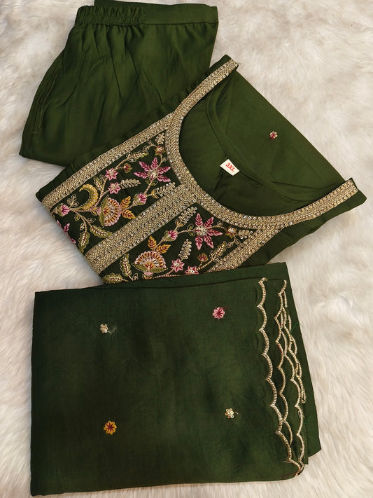 Green Elegant Aline designer suits