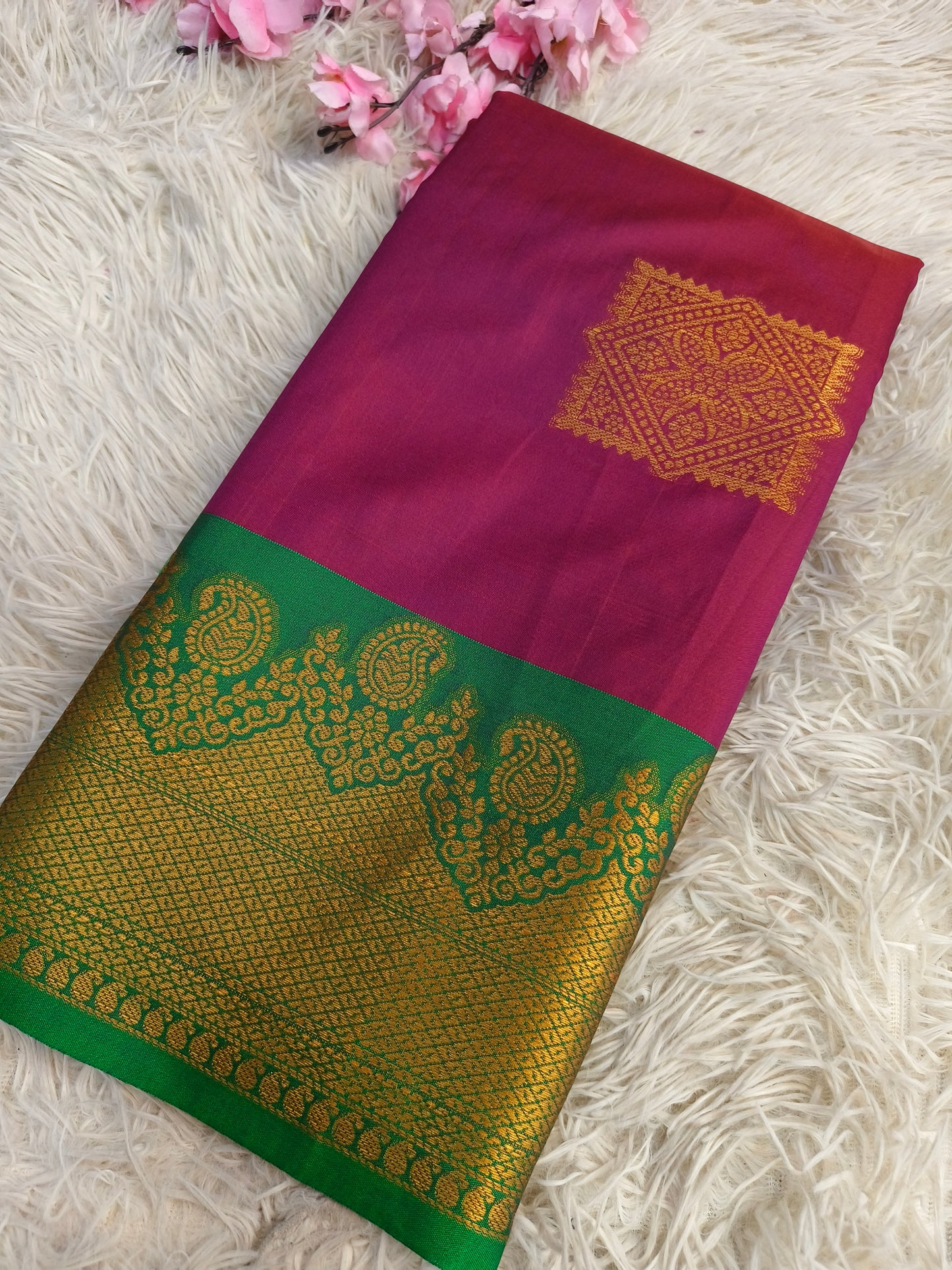 Wine Soft semi silk saree