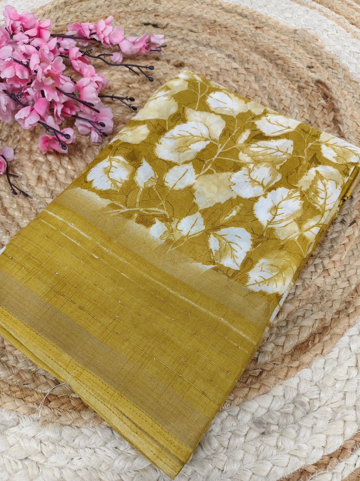 Yellow sequence saree