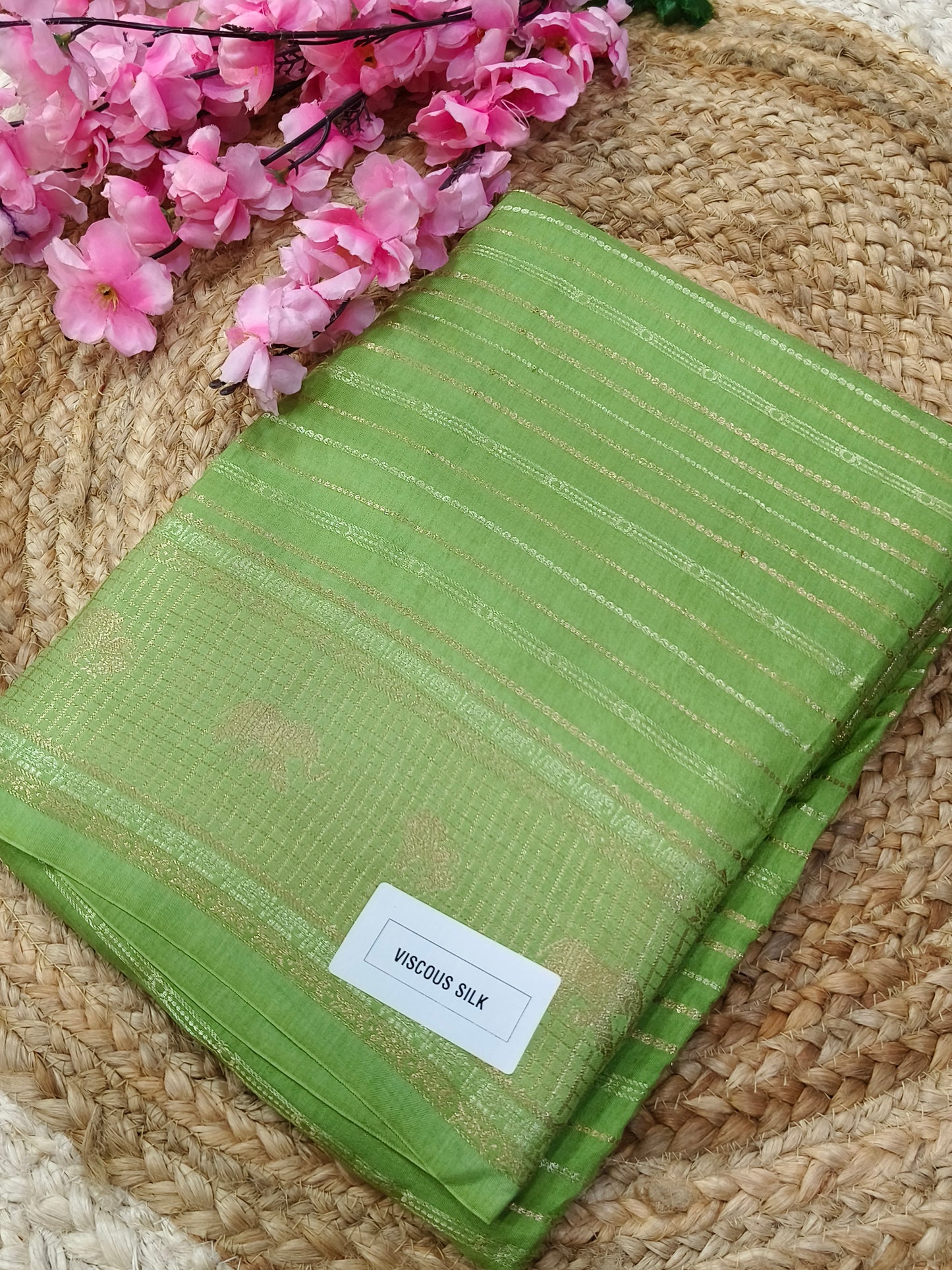Pista Green viscous silk saree