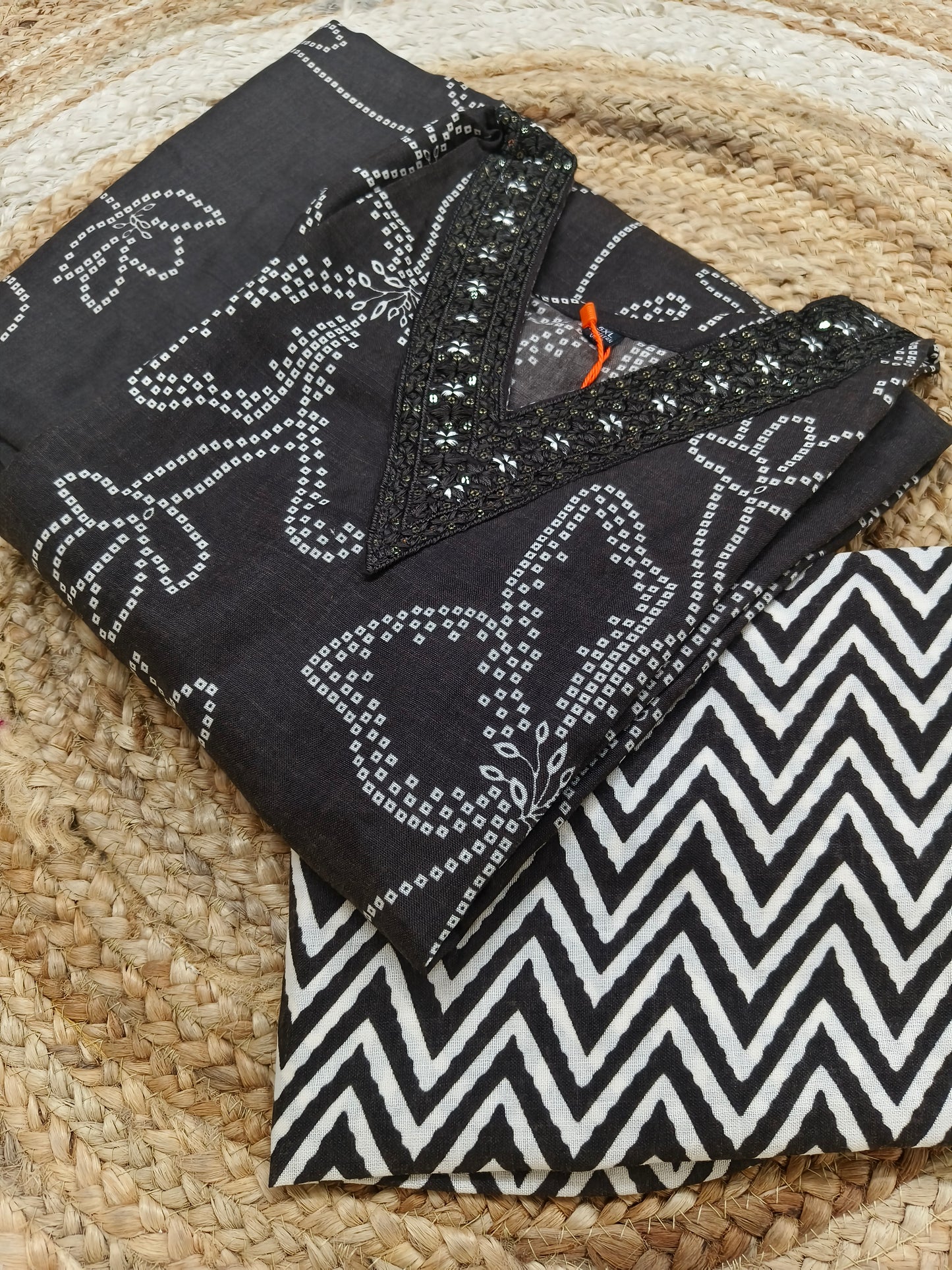 Black Cotton sets with duppatta