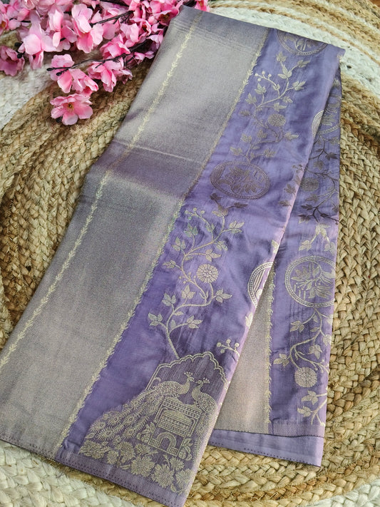 Light Lavender Viscose silk saree
