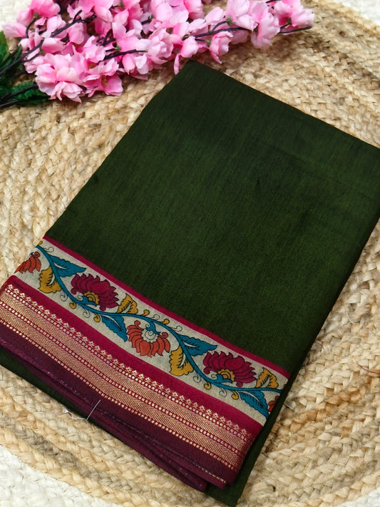 Green chanderi silk saree