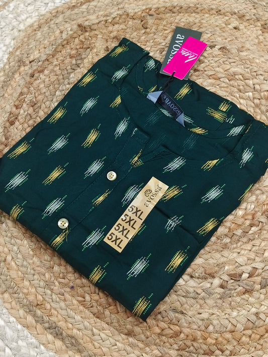 Green Rayon straight kurta (l