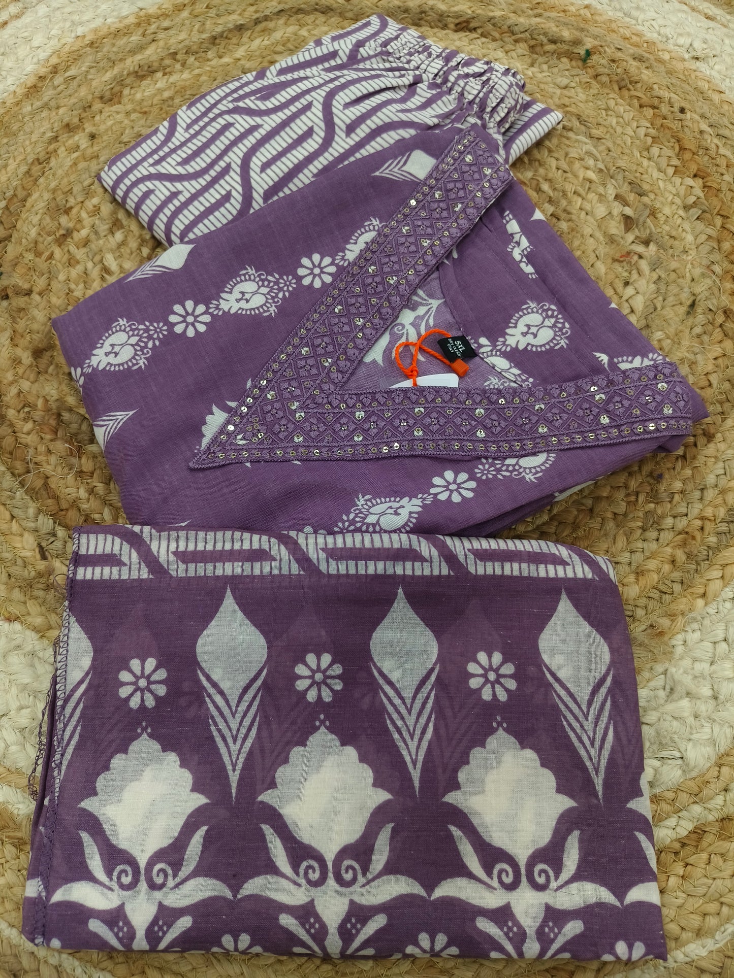 Wine Cotton sets with duppatta