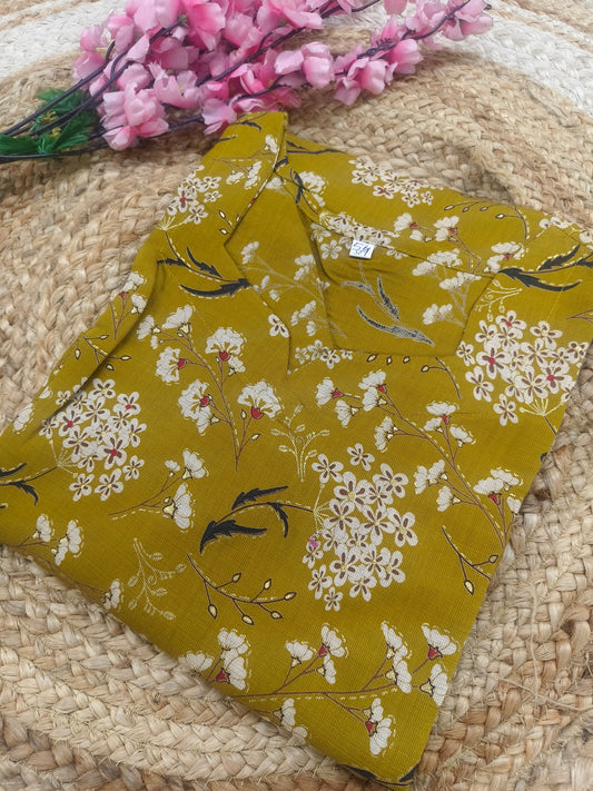 Yellow Rayon straight kurta