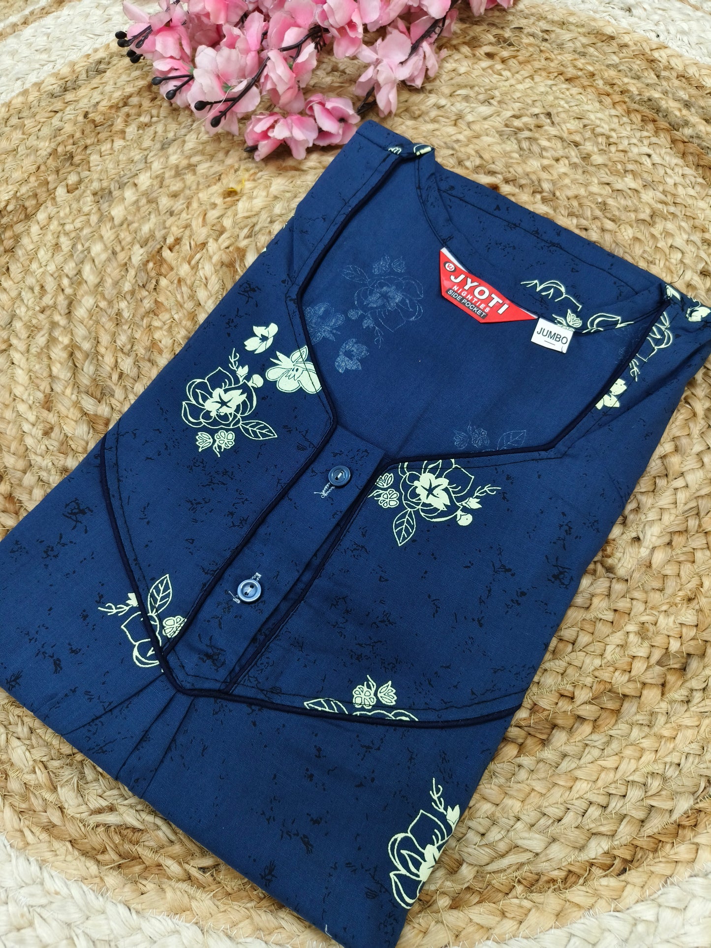 Blue pure cotton Nighty