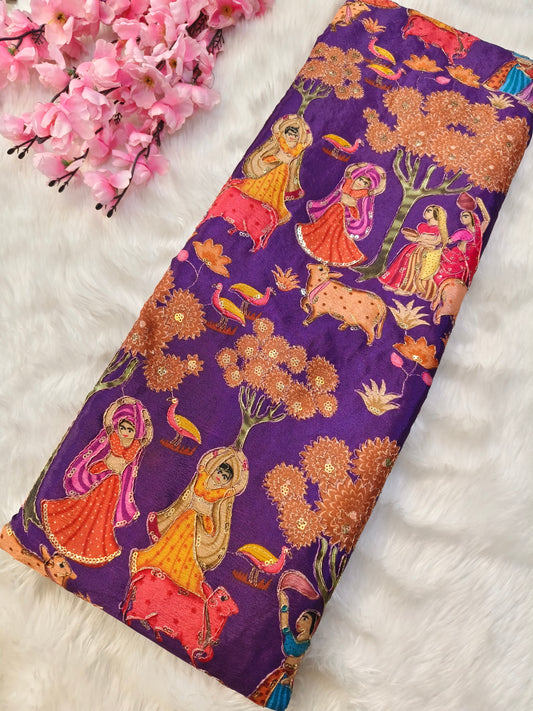 Purple Silk blouse piece