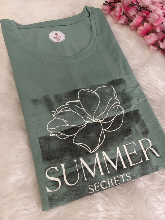 Mint Green cotton T-shirt 5XL