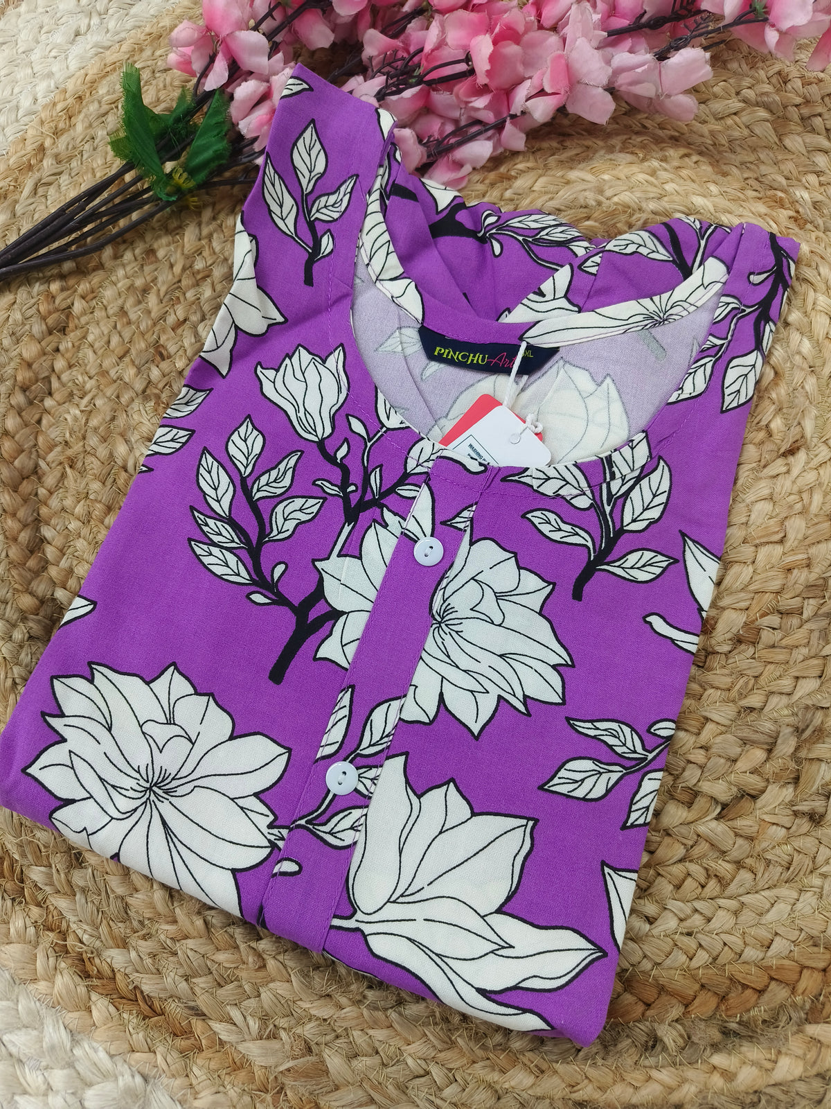 Lavender Rayon straight kurta
