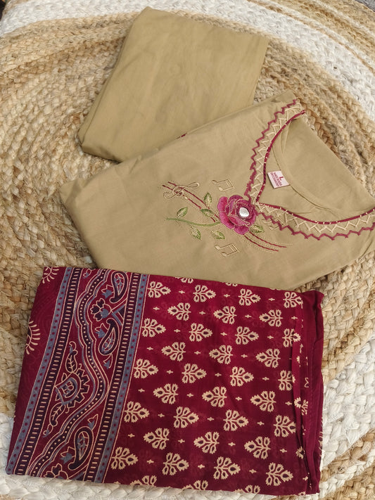 Beige pure cotton suits