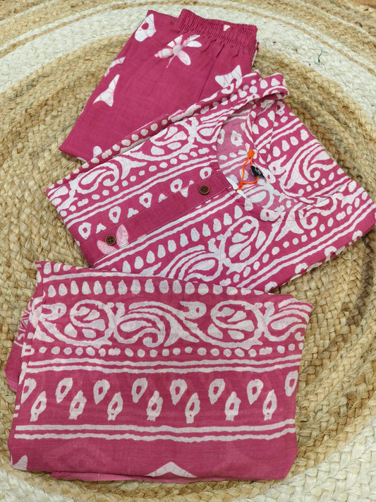 Pink Cotton sets with duppatta